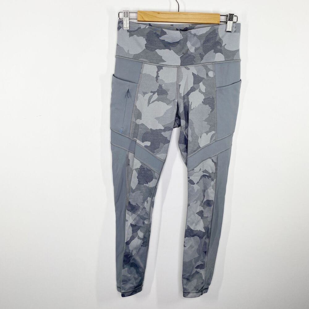 Athleta Grey Camo Print Pull‎ On Activewear Leggings Women's Size Small S